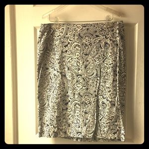 Talbots paisley pencil skirt - cotton stretch